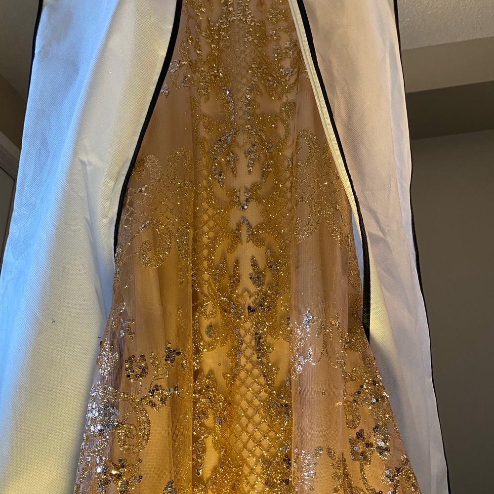 Rose gold bodycon dress